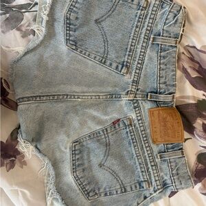 Urban Outfitters/Levi's Light Blue High-Waist Denim Cutoff Shorts